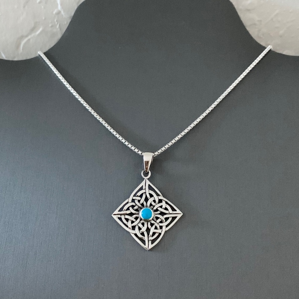 Sterling Silver Celtic Necklace, Silver Necklace